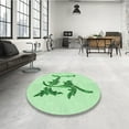 thumbnail image 4 of Ahgly Company Machine Washable Indoor Square Transitional Mint Green Area Rugs, 8' Square, 4 of 7