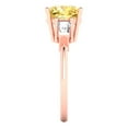 thumbnail image 3 of Clara Pucci 14K Rose Gold 3ct Yellow Three-Stone Ring for Women, 3 of 7