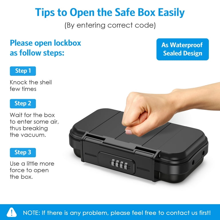 ORIA Portable Safe Box, Combination Security Case LockBox with Code,  Waterproof Anti-Theft Mini Travel Safe Box with Removable Chain, Security  Box for Home,Office 