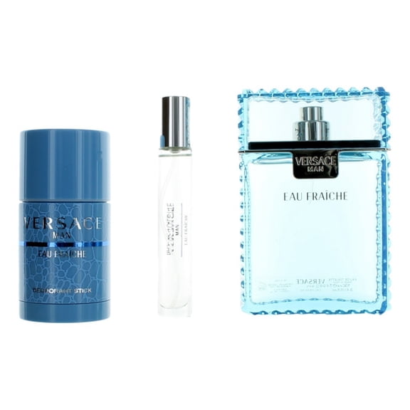 Versace Man Eau Fraiche by Versace, 3 Piece Gift Set for