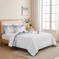 thumbnail image 5 of King Quilt Set 96''x106'', Purple Botanical Lightweight Summer Bedspread Coverlet Set with 2 Pillow Shams, Spring Weeping Eucalyptus Leaves Breathable All Season Quilt Bedding for Bedroom/Guest Room, 5 of 9