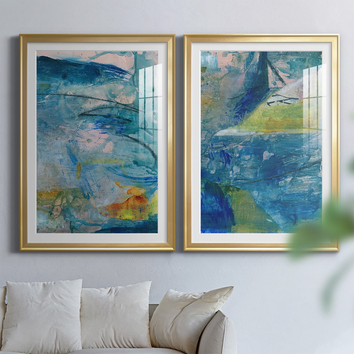 Wexford Home Spring Winds V Premium Framed Print, 18.5" x 24.5" - Ready to Hang, Gold (Set of 2)