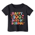 thumbnail image 4 of WEIYLL T-Shirts pour Filles Lettre 100 Jours d'École Col Rond Manches Courtes Été Décontracté Noir Hauts de Sortie 2-3 Ans, 4 of 4