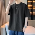 thumbnail image 2 of Men's Summer Oversized Cotton Shirt - Solid Color, Short Sleeve - Round Shoulder Design - M-XXXXL Sizes - Casual/Party Wear, 2 of 4