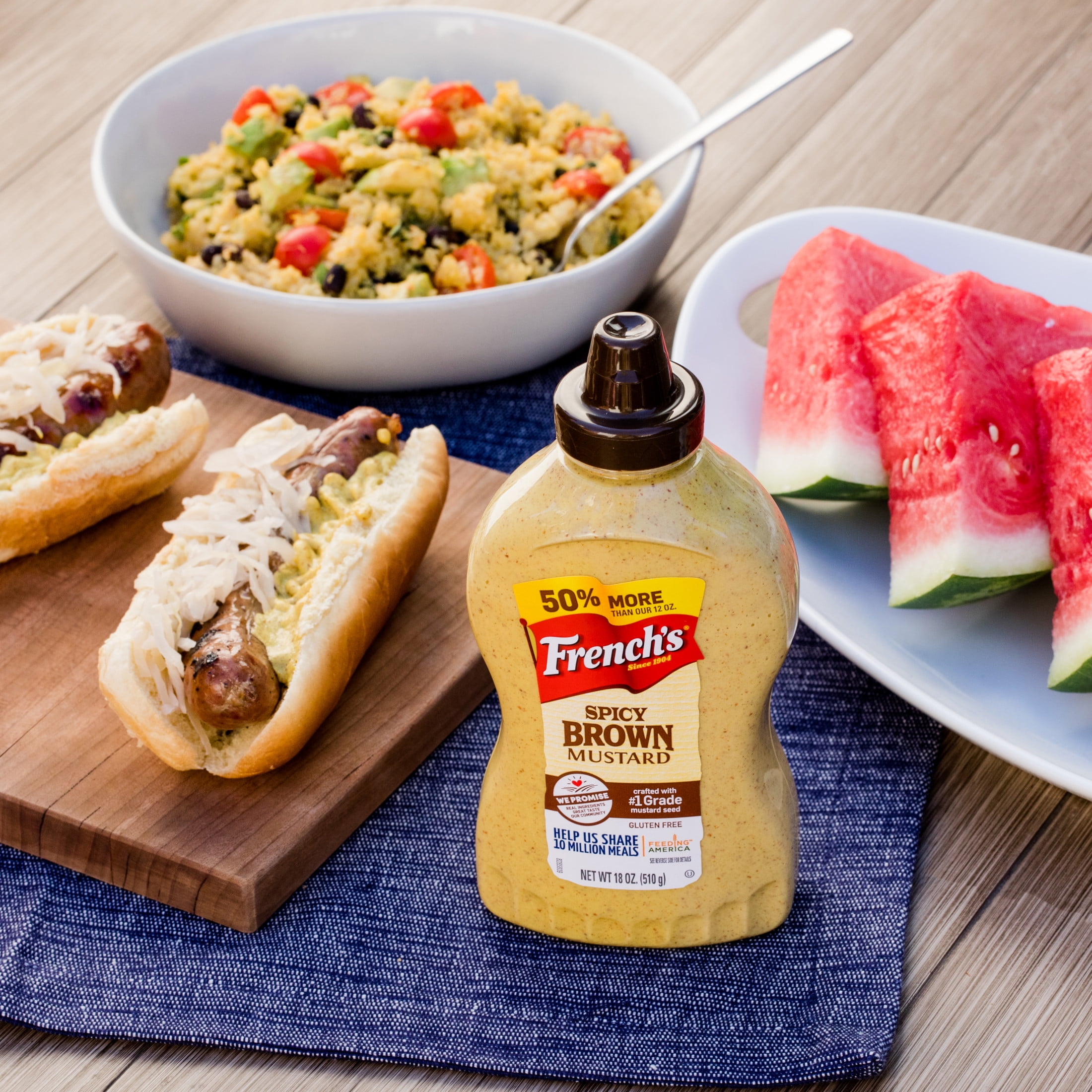 French's No Artificial Flavors Gluten Free Spicy Brown Mustard Squeeze Bottle, 18.0 oz Bottle