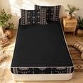 thumbnail image 4 of Erosebridal Boho Aztec Zipper Twin Comforter Sets with Fitted Sheet and 2 Pillowcases, Vintage Geometric Zipper Bedding Set, Black Blush, Black Reversible, 4 of 7