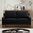 thumbnail image 2 of Modern Loveseat sofa for Living Room, Upholstered Velvet Small Couch with Wooden Legs for Livingroom Bedroom, 2 of 9