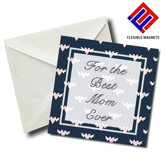 For The Best Mom Ever Stylish Magnet for refrigerator. Great Gift! By Flexible Magnets.