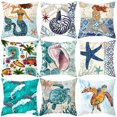 thumbnail image 4 of Dream Lifestyle Ocean Starfish Mermaids Sea Turtle Soft Cushion Cover Pillow Case Home Decor, 4 of 8