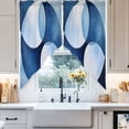 thumbnail image 4 of Abstract Stitching Swag Curtain Valance for Windows, Blue White Gradient Circular Window Treatments Short Swag Topper for Kitchen Windows Bathroom Bedroom, 28"x36", 4 of 8