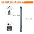 thumbnail image 2 of Uxcell 3pcs #1 Phillips Screwdriver Bit PH1 1/4" Hex Shank 4" (100mm) Long 0.24" Rod Magnetic Cross Head Drill Bits S2 Steel Industrial Screw Driver Bit for Electric Power Tools, Blue, 2 of 7