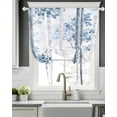 thumbnail image 5 of Blue Ombre Leaves Tie Up Curtains for Window, Thermal Insulated Balloon Shade Adjustable Rod Pocket Curtains Valance Panels for Kitchen Bathroom Cafe 42 x 54 Gray Branches Forest, 5 of 6