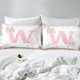 thumbnail image 3 of Erosebridal Housse de Couette Initiale Monogrammée Très Grand, Housse de Couette Florale à Roses Très Grand, Lettre Décorative pour la Chambre, Réversible, Super Douillette, 3 Pcs (Sans Couette), 3 of 7