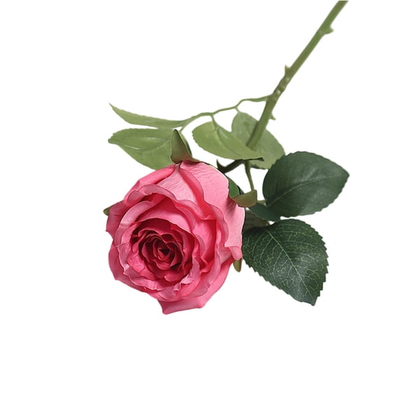 1PC Valentine Velvet Single Roses Rose Red Artificial Flowers, Fake Silk Rose Faux Look Real Florals for DIY Bouquet Wedding Centerpieces Party Home Decor