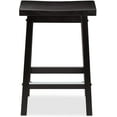 thumbnail image 4 of ZXNYH Solid Wood Saddle-Seat Kitchen Counter Barstool, 29-Inch Height, Black - Set of 2, 4 of 8