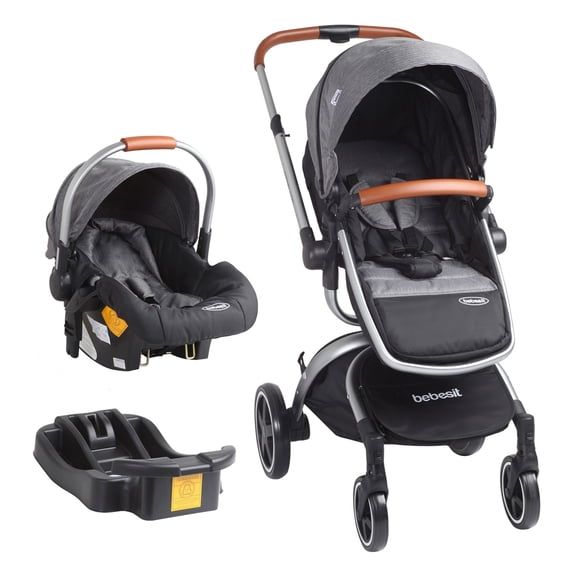 Carriola para bebe y Portabebe para auto - Giro de 360°- Doble Orientación - Compacta, Liviana y Plegable