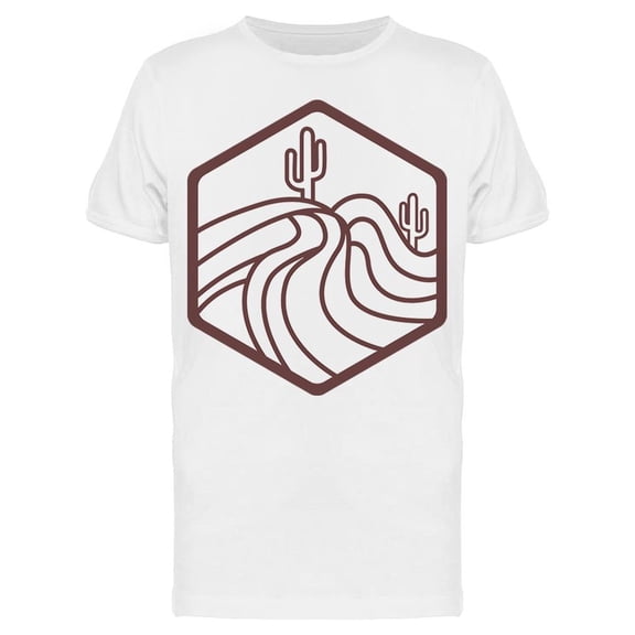 Desert  Line Art T-Shirt Men -Image by Shutterstock, Male Large