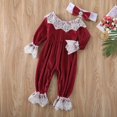 thumbnail image 4 of Bébé bébé Filles Manches Longues Dentelle Romper et Arc Bandeau Ensemble Mode Romper Tenues, 4 of 4