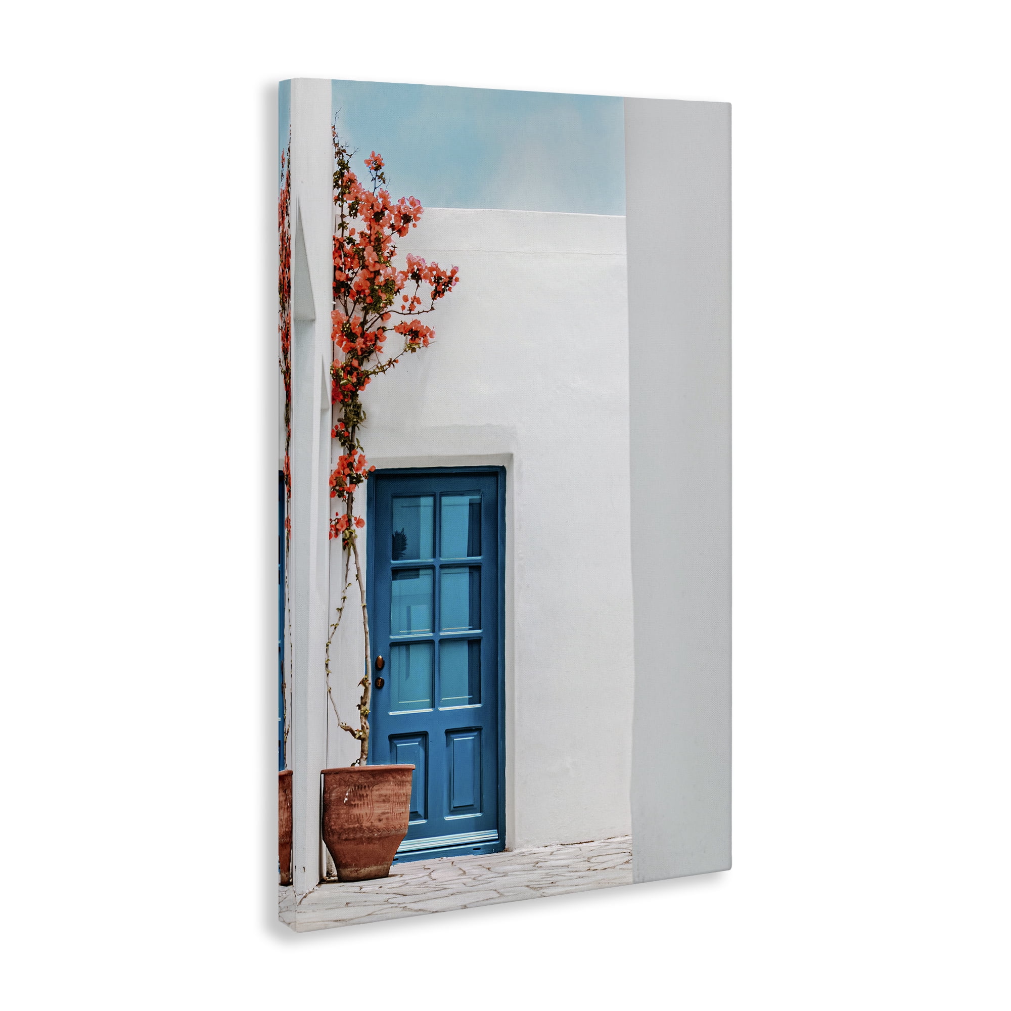Stupell Industries Blue Villa Door Town & City Photography Gallery Wrapped Canvas Art Print Wall Art, 24 x 36