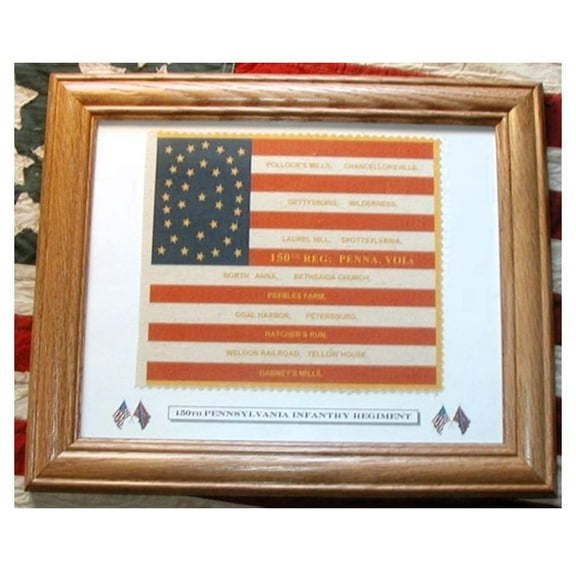 35 Star American Flag, Civil War Flag. 150th Pennsylvania Bucktails. Patriotic Wall Decor, Wall Art.