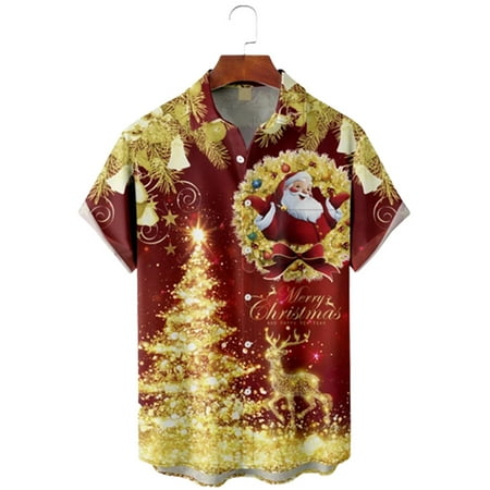 

MLFU Men s Button Up Shirt & Top Christmas Relaxed-Fit Ecosmart Tops for Kids Adult