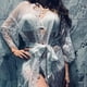 thumbnail image 4 of Lencería para Mujer, Kimono de Encaje, Vestido Sexy, Mangas Anchas, Conjunto de lencería Sexy, Conjunto de Ropa Interior Negligee, Bata Transparente con cinturón de Satén, 4 of 8