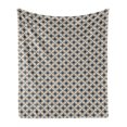 thumbnail image 1 of Abstract Soft Flannel Fleece Throw Blanket, Drawing of Continuing Funky Shapes, Cozy Plush for Indoor and Outdoor Use, 50" x 70", Slate Blue Champagne, by Ambesonne, 1 of 5