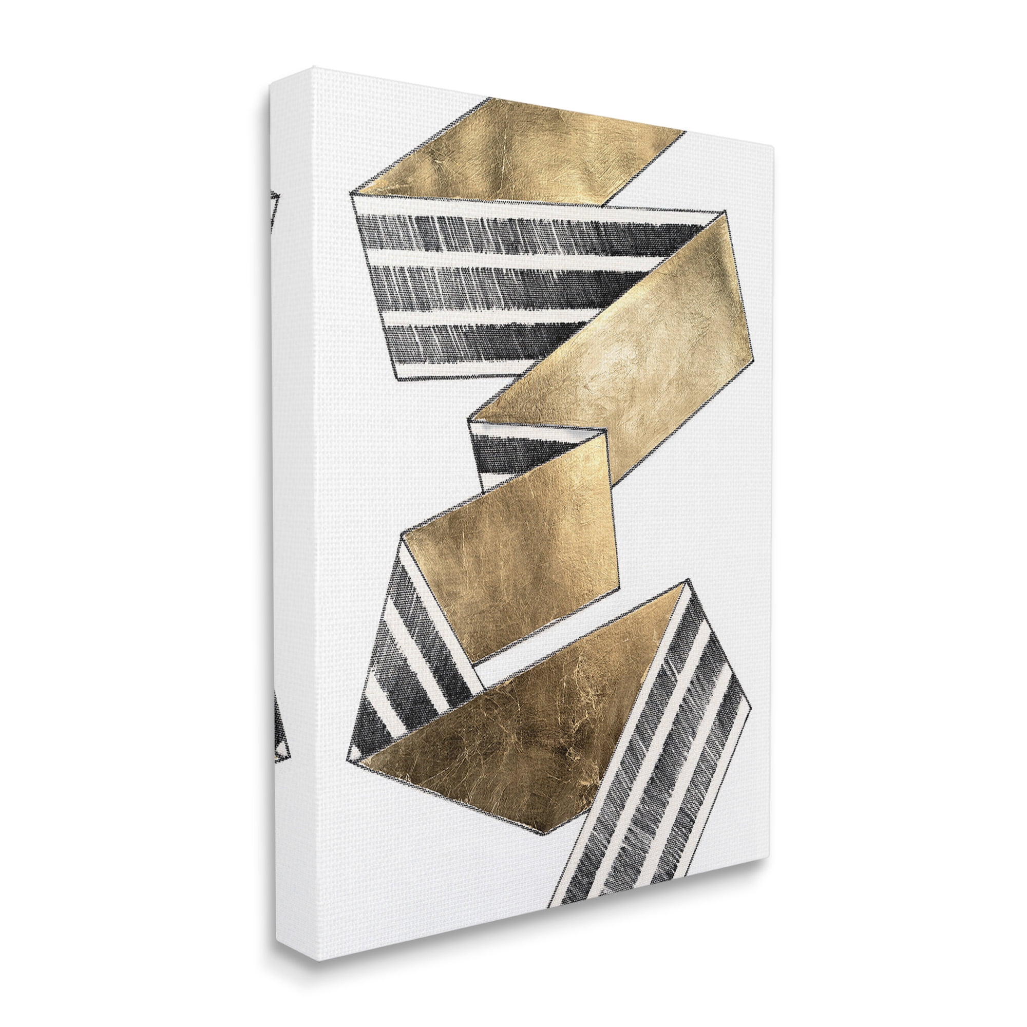 Stupell Industries Alternating Striped Ribbon Abstract Painting Gallery Wrapped Canvas Art Print Wall Art, 24 x 30