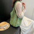 thumbnail image 5 of Bolsos de hombro de moda para mujer 2024, bolsos tejidos para playa para jóvenes, estilo de vacaciones de ocio, bolsas casuales de tela para mujeres, 5 of 5