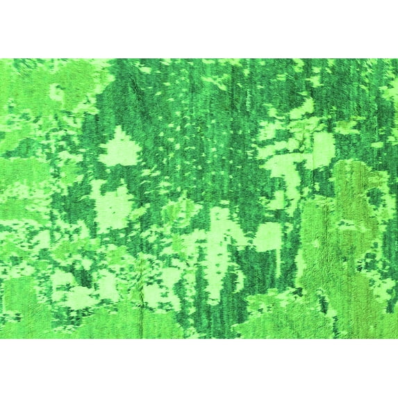 Ahgly Company Indoor Rectangle Abstract Green Modern Area Rugs, 5' x 8'