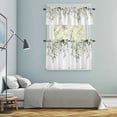 thumbnail image 6 of Eucalyptus Leaves Kitchen Curtains Valances and Tiers Set of 3 Watercolor Flowers Tier Curtains and Valance with Rod Pocket for Small Windows, 27.5"x36", 6 of 9