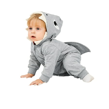 Eyicmarn Kids Baby Boy Shark Clothes Costume Hooded Romper