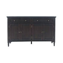 Jofran 58" Slat Panel Door Sideboard Cabinet - Transitional Storage, Adjustable Shelves