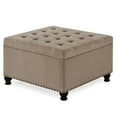 thumbnail image 2 of Linen Upholstered - Storage & Comfortable Seat - Home Office - Organize Office Supplies, 2 of 6