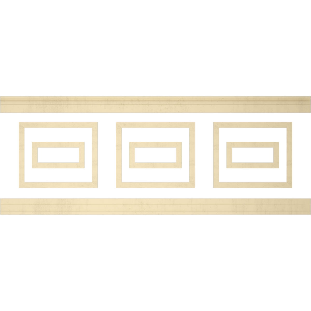 Ekena millwork 94 1/2"L (Adjustable 36"H to 40"H) Ashford Square Double Panel Traditional Wainscot Paneling Kit