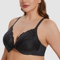 thumbnail image 4 of MELENECA Women's Racerback Front Closure Lace Unlined Plus Size Full Coverage Underwire Bra Black 44G, 4 of 6