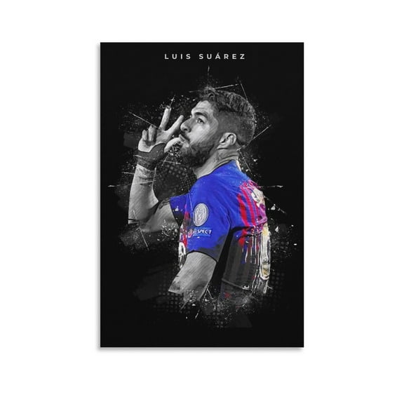 Luis Suarez Poster Sports Soccer Player Poster Cool Artworks Painting Wall Art Canvas Prints Hanging Picture Home Decor Posters Gift 16x24inch(40x60cm)