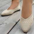 thumbnail image 5 of Mqqzkk Women's Pointed Toe Shoes Comfortable Dress Flats Lightweight Mesh Knitted Breathable Flat Shoes, 5 of 8