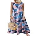 thumbnail image 3 of Robe Maxi Bohème d'Été pour Femmes Sans Manches Grande Taille Décontractée de Plage Évasée, 3 of 3