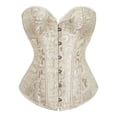 thumbnail image 2 of Tops de corsé Prolriy para mujer, conjuntos de top de corsé con bustier para mujer, faja de cintura de satén negro, tops góticos de talla grande, tops de mujer beige XXXL, 2 of 4