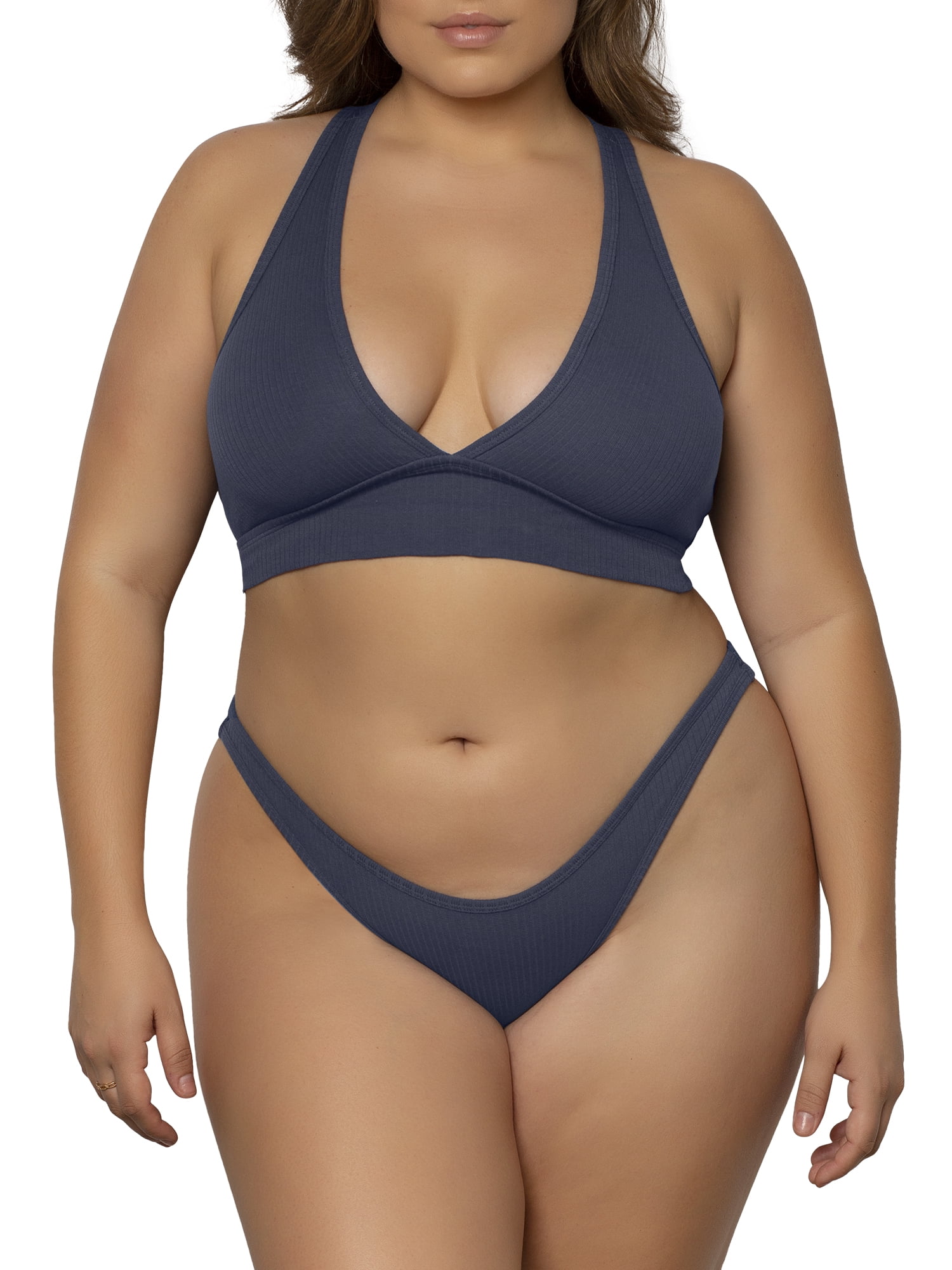 Smart & Sexy Women's Comfort Cotton Rib Cut-Out Racerback Bralette, Style-SA1415
