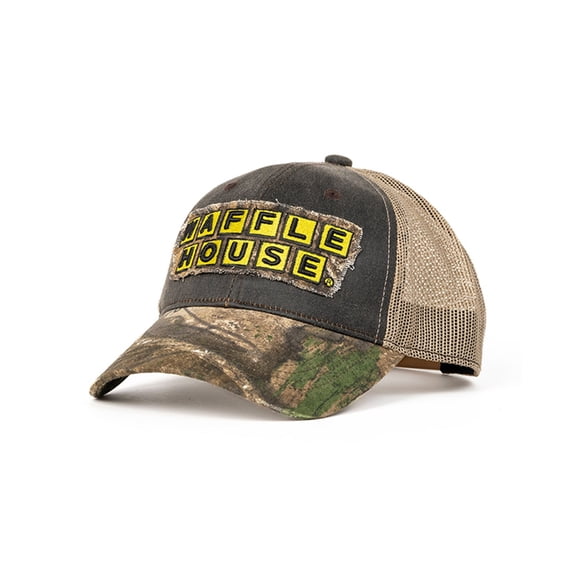 Realtree APX Camo Waffle House Embroidery Logo Mesh Back Hat | Adjustable Back Cap | Limited Edition for Men and Women