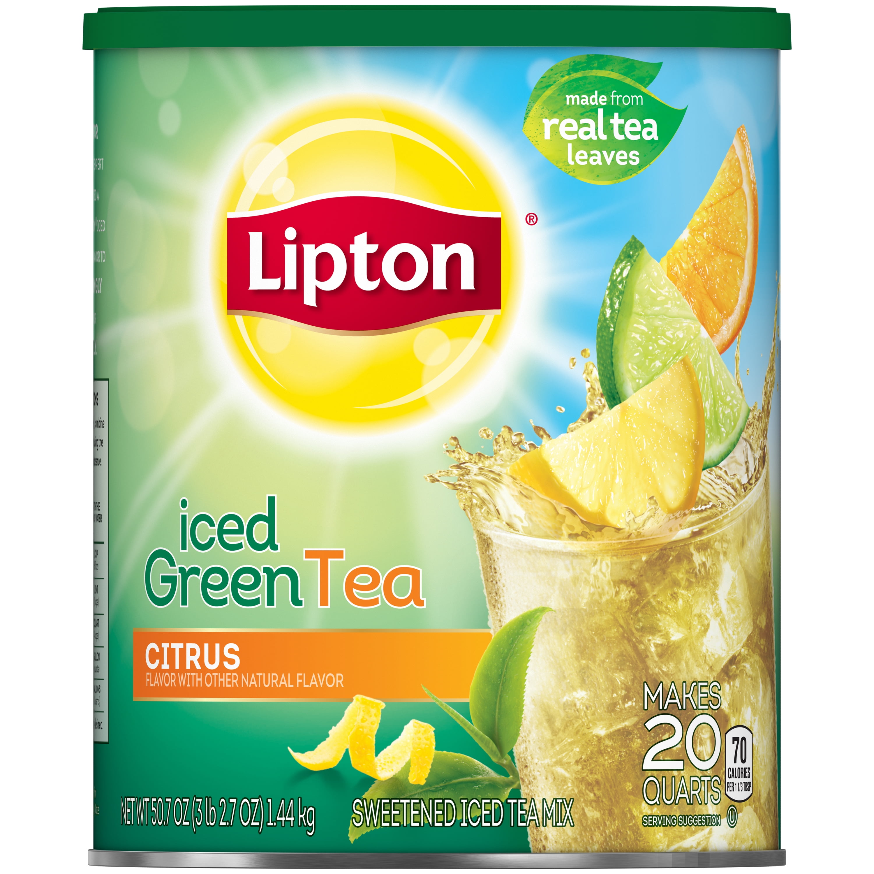 lipton green tea citrus caffeine