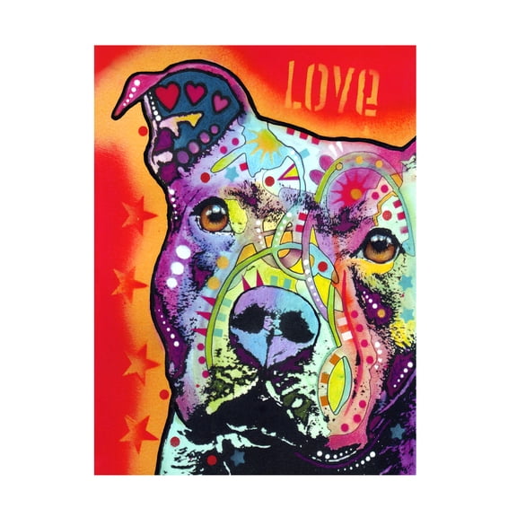 Trademark Fine Art Dean Russo Thoughtful Pitbull Canvas Wall Art - 26x32