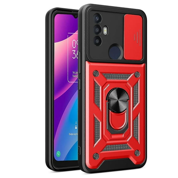 For Tcl 30 Se Phone Shell Kickstand Pc + Tpu Phone Case Slide Lens Protection Cover Tcl Phone Case