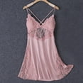 thumbnail image 2 of XIAONU Women's Sexy Camisole Nightgown Satin Chiffon Lace Trim Homewear Elegant Bedroom Sleepwear Dress, 2 of 5