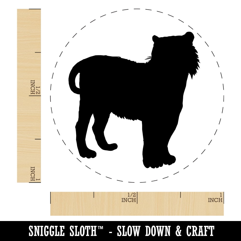 Tiger Solid Self-Inking Rubber Stamp Ink Stamper - Brown Ink - Medium 1 Inch