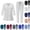 #03 White, variant on Uniform Scrubs for Women Set – Natural Stretch Ultra Soft V-Neck 3/4 Sleeve Top & Drawstring Cargo Jogger Pants with Multi Pockets, #03 Mint Green, S