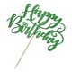 thumbnail image 3 of Cake Topper Naicaek artesanal con brillo verde Feliz Cumpleaños, 3 of 7