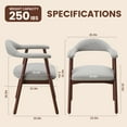 thumbnail image 6 of AFO Upholstered Dining Chairs Set of 4, Mid-Century Modern Fabric Kitchen Arm Chairs with Rubberwood Frame, Light Grey, 6 of 9